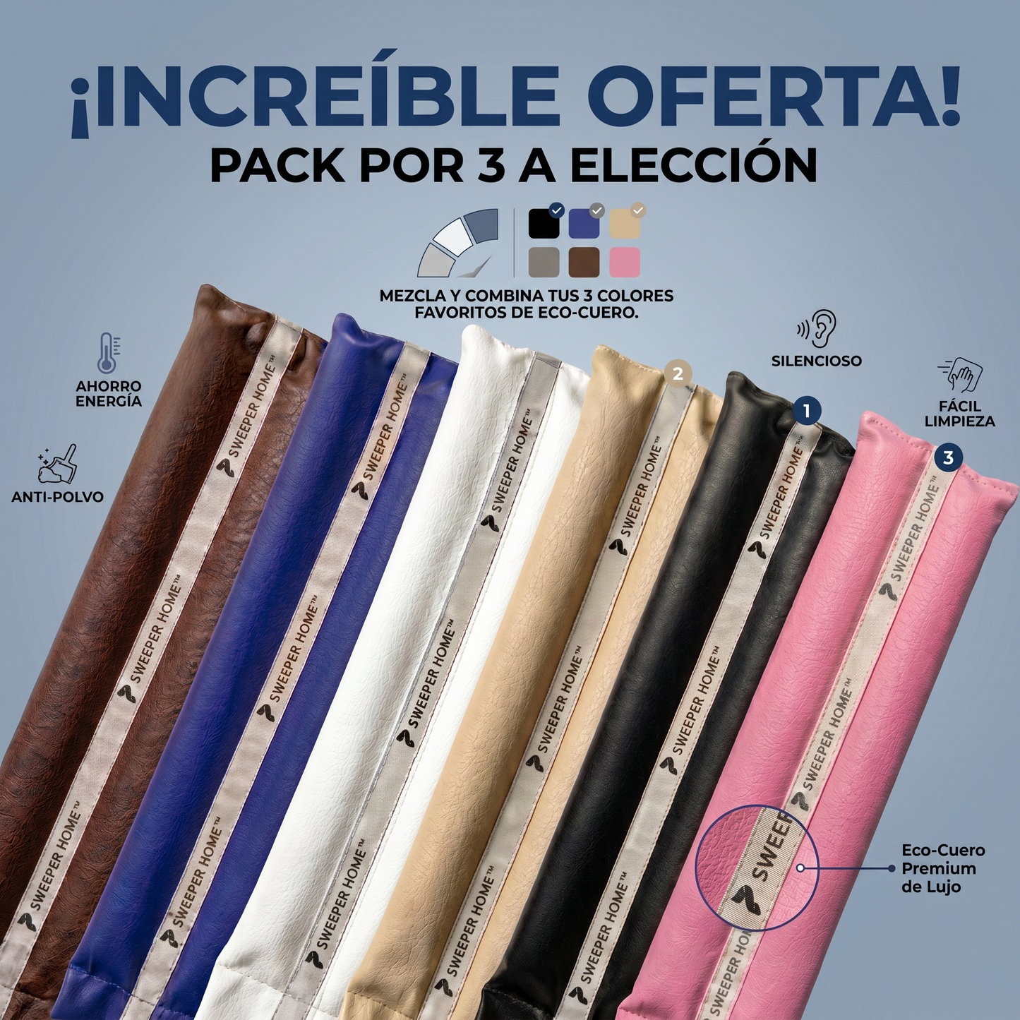 Sweeper Home™ Burlete Puertas PACK X3